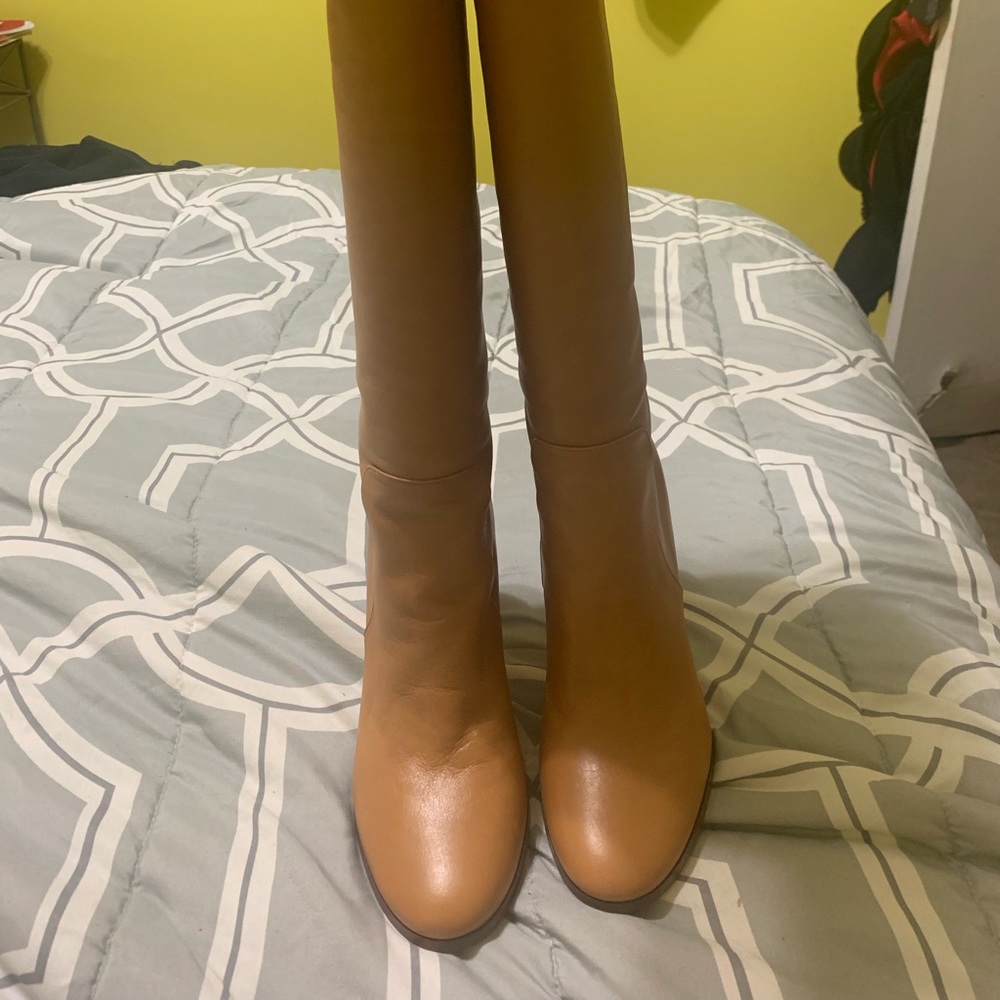 Ann Taylor Tan Real leather boots 8.5